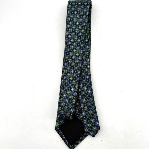 Bruno Piattelli Tie Men Geometric Floral Geometric Vintage 100% Silk USA Necktie - Picture 4 of 9